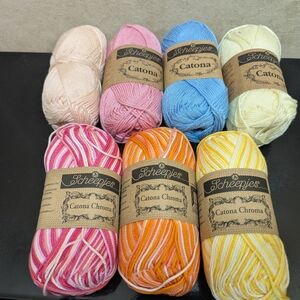 Scheepjes Catona & Catona Chroma Mercerized Cotton Yarn 7x Skiens 50 gr Each